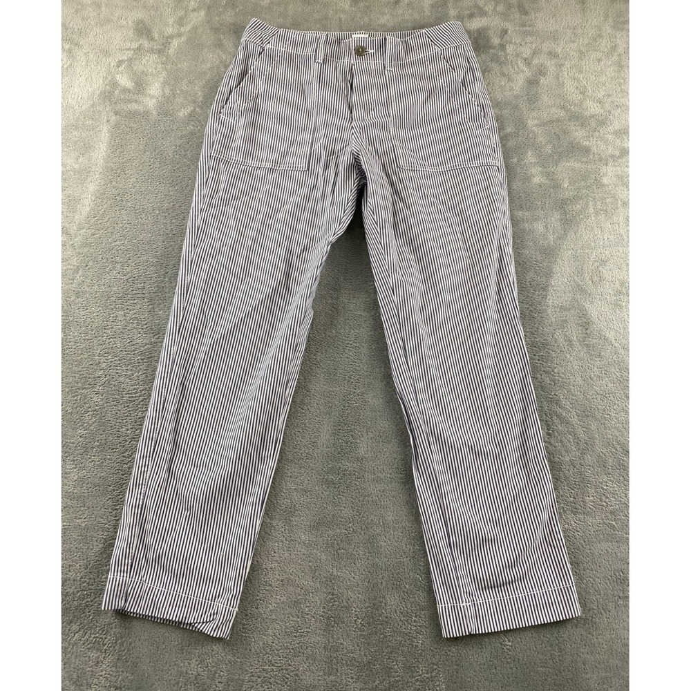 Gap Girlfriend Khaki Pants Womens 4 Navy White Stripe High Rise Utility Straight
